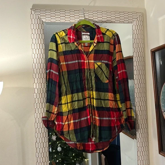 American Eagle Outfitters | Tops | American Eagle Size L Buttondown Plaid Shirt Yellowred And Green | Poshmark American Eagle Outfitters | Tops | American Eagle Size L Buttondown Plaid Shirt Yellowred And Green | Poshmark